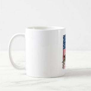 Vintage-Hunde-Flagge Pfotenabdruck Patriotisches-S Kaffeetasse