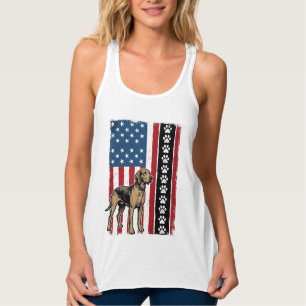 Vintage-Hunde-Flagge Pfotenabdruck Patriotisches-S Tank Top