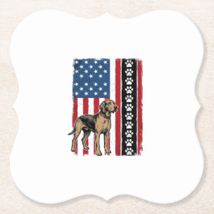 Vintage-Hunde-Flagge Pfotenabdruck Patriotisches-S Untersetzer