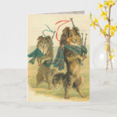 Vintage Hunde Geburtskarte Karte (Gelbe Blume)
