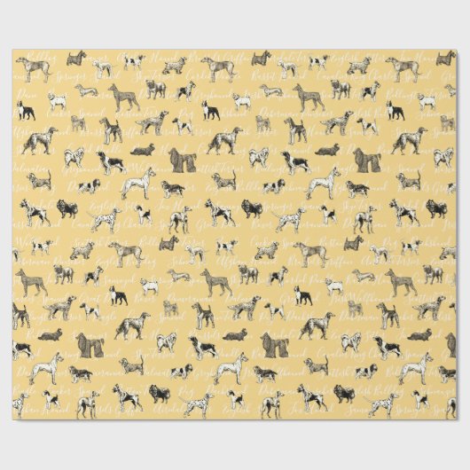 Vintage Hunde Geschenkpapier (Flach)