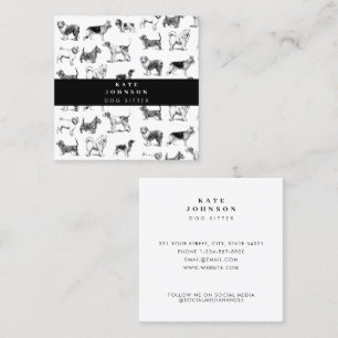 Vintage Hunde Hunde Groomer Wellness-Center Salon Quadratische Visitenkarte