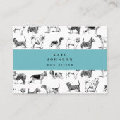 Vintage Hunde Hunde Walker Sitter Visitenkarte (Vorderseite)