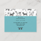 Vintage Hunde Hunde Walker Sitter Visitenkarte (Rückseite)