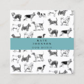 Vintage Hunde Hundetrainerin Quadratische Visitenkarte (Vorderseite)