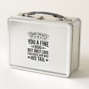 Vintage-Hunde-Liebhaber-Zitat-Typografie-Design_1 Metall Brotdose
