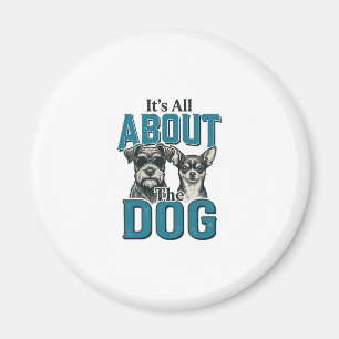Vintage-Hunde-Liebhaber-Zitat-Vektordesign_1 Magnet