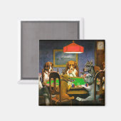 Vintage Hunde spielen Poker Magnet (Vorderseite/Rückseite)