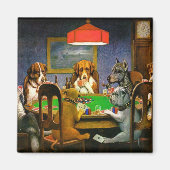Vintage Hunde spielen Poker Magnet (Vorne)