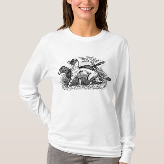 Vintage Hunde T-Shirt (Vorderseite)