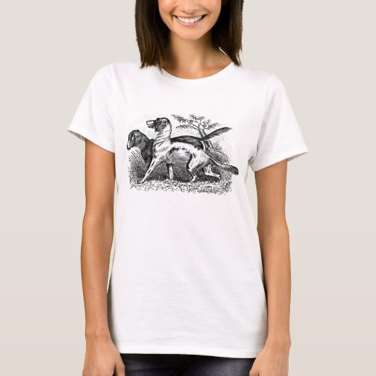 Vintage Hunde T-Shirt (Vorderseite)