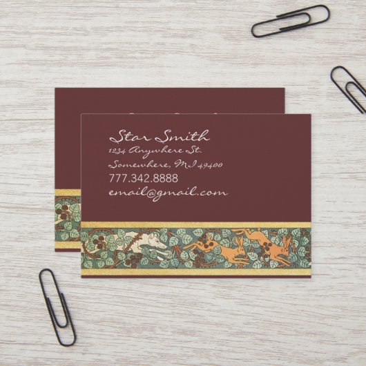 Vintage Hunde- und Kaninchenjagd Visitenkarte (Vorderseite/Rückseite Beispiel)