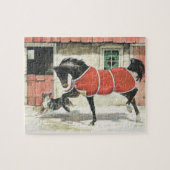 Vintage Hunde- und Pferdefreunde Puzzle (Horizontal)