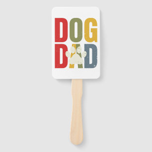 Vintage-Hunde-Vater-Pfotenabdruck-Retro-Typografie Fächer