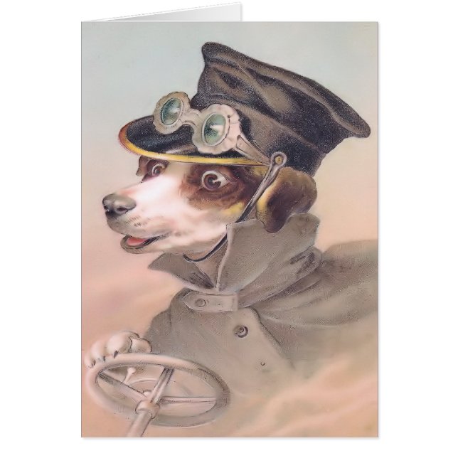 Vintage Hundefahrer-Karte (Vorne)