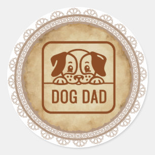 Vintage-Hundefan-Sticker Hundepapa Runder Aufkleber