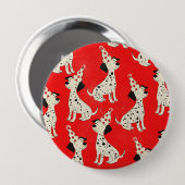 Vintage-Hundegeburtstag Button (Vorne & Hinten)