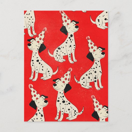 Vintage-Hundegeburtstag Postkarte (Vorderseite)