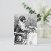 Vintage Hundelabbildung zum Abendessen Postkarte (Stehend Vorderseite)