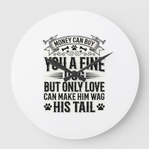 Vintage-Hundeliebhaber-Zitat-Typografie-Design_1 Große Wanduhr