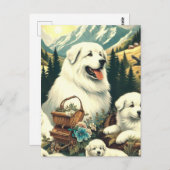 Vintage Hundelikation in den Pyrenäen Postkarte (Vorne/Hinten)