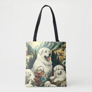 Vintage Hundelikation in den Pyrenäen Tasche