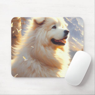 Vintage Hundemalerei in großen Pyrenäen Mousepad