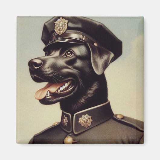 Vintage Hundemalerei Magnet (Vorne)