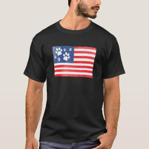 Vintage-Hundepfotenabdrücke Katzenabdrücke Amerika T-Shirt