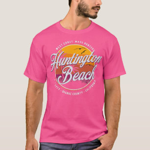 Vintage Huntington Beach Badge Surfing Life OC Cal T-Shirt