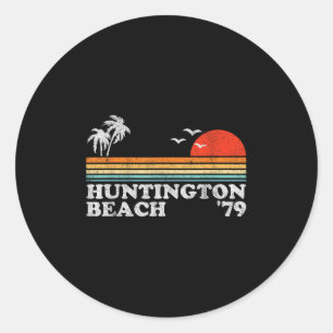 Vintage Huntington Beach Kalifornien Retro-Surfen Runder Aufkleber