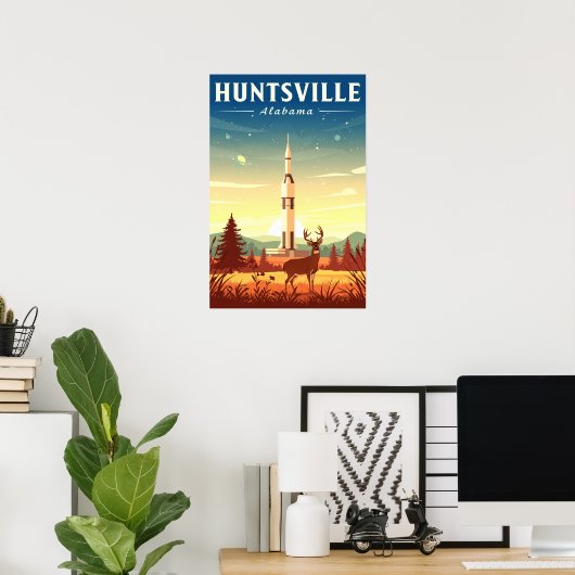 Vintage Huntsville Alabama Poster (Heimbüro)