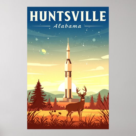 Vintage Huntsville Alabama Poster (Vorne)