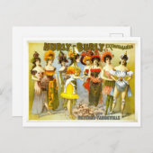 Vintage Hurly-Burly-Vaudeville-Werbung Postkarte (Vorne/Hinten)