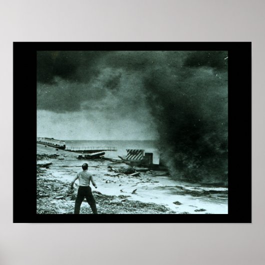 Vintage Hurrikan-Welle Poster (Vorne)