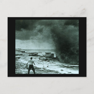 Vintage Hurrikan-Welle Postkarte