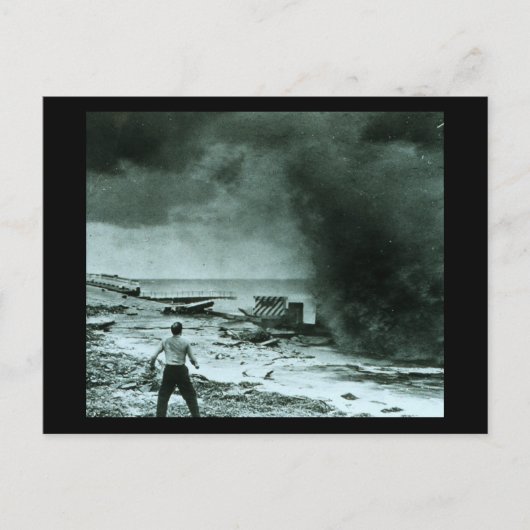 Vintage Hurrikan-Welle Postkarte (Vorderseite)