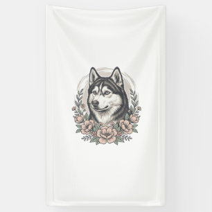 Vintage-Husky-Blumenportrait-Shirt-Design_1 Banner