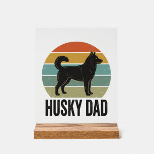 Vintage Husky Dad Retro Hund Vektor Design_1 Acrylschild