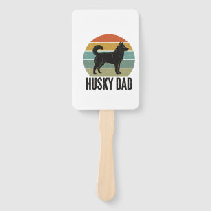 Vintage Husky Dad Retro Hund Vektor Design_1 Fächer