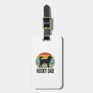 Vintage Husky Dad Retro Hund Vektor Design_1 Gepäckanhänger