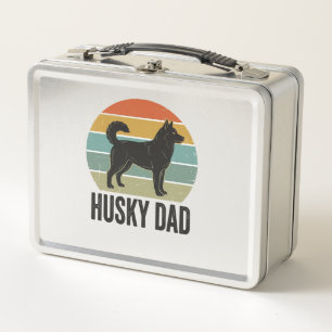 Vintage Husky Dad Retro Hund Vektor Design_1 Metall Brotdose