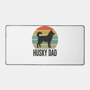 Vintage Husky Dad Retro Hund Vektor Design_1 Schreibtischunterlage