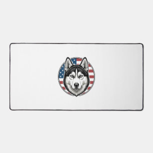 Vintage-Husky-patriotischer-Hund-Vektor-Shirt-Desi Schreibtischunterlage