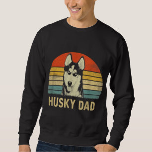 Vintage Husky Vater Vatertag Geschenke für Hunde L Sweatshirt