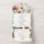 Vintage Hütte All In One Einladung (Innen Boden)