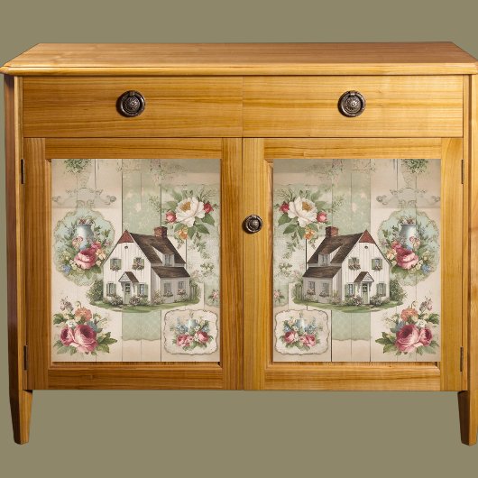 Vintage Hütte Blumenzapier Seidenpapier