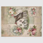 Vintage Hütte Blumenzapier Seidenpapier (Vorderseite)