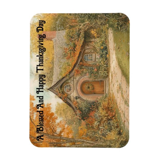 Vintage Hütte Erntedank Day Flexible Magnet (Vertikal)