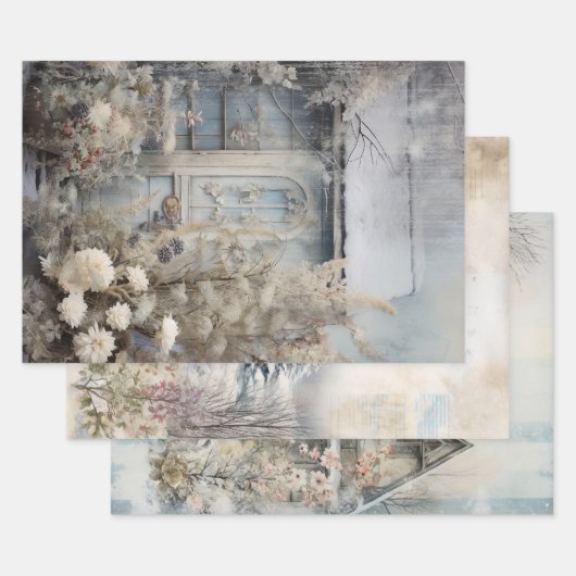 Vintage Hütte Garten Ephemera Geschenkpapier Set (Set)